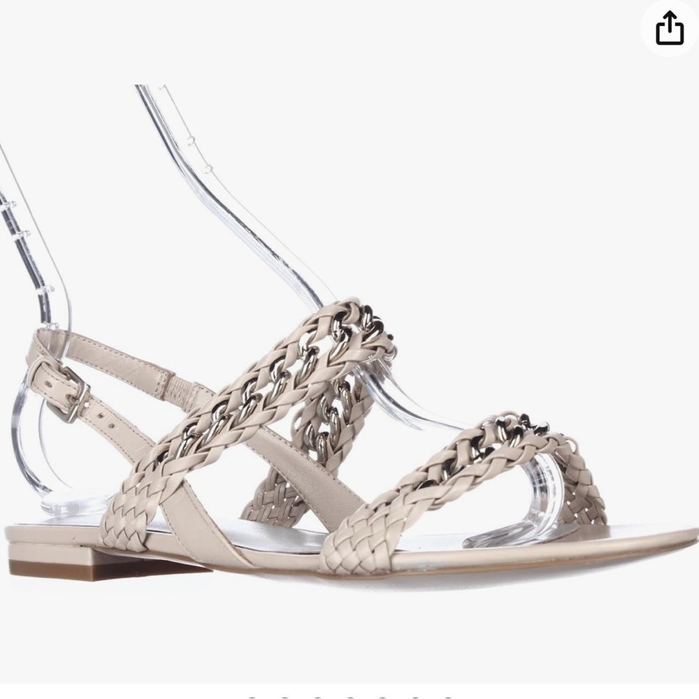 Reiss Chiara Black Woven Chain Flat Sandals. Size 40EU = 9. D8/A